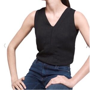 WHBM V-neck Tank Top Shell Black Size 2P